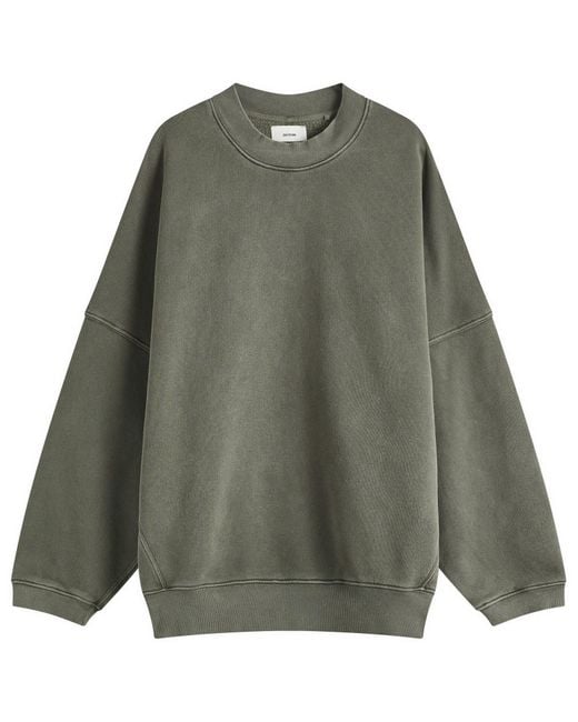 Joah Brown Green Oversized Crew Sweatshirt