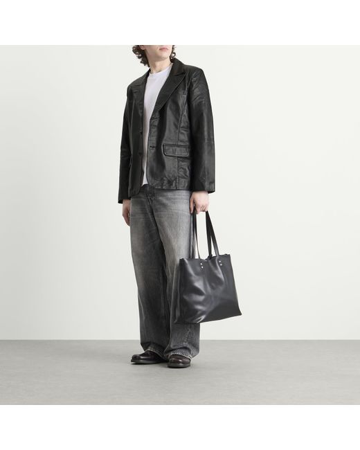 Deadwood Black Stanley Leather Blazer for men