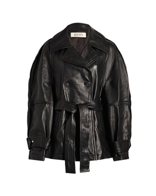 Rohe Black Sculptural Leather Jacket