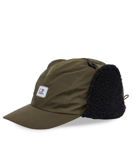 C.P. Company Chrome-R Earflap Cap in Green for Men | Lyst