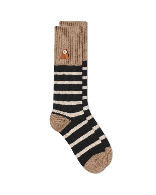 Folk Black Striped Socks for men