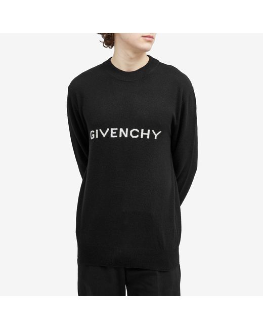 Givenchy Black Archetype Logo Knit Jumper for men