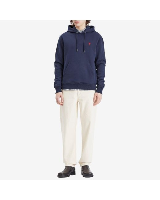 AMI Blue Ami De Coeur Hoodie for men