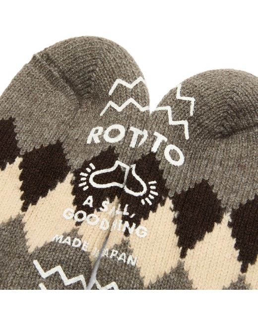 RoToTo Brown Diamond Comfy Room Sock