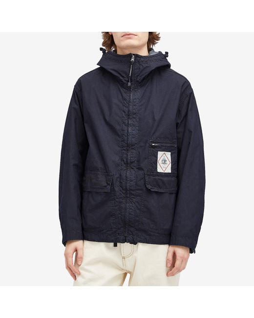C P Company Blue 50 Fili Goggle Jacket for men