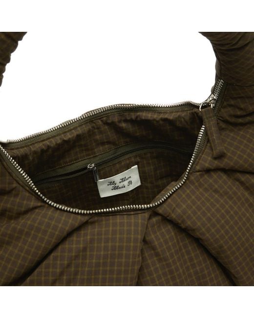 My Mum Made It Green Large Pleat Puffer Tote Bag