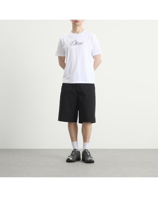 Dime White Cursive Smashed T-Shirt for men