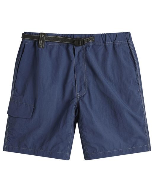 And Wander Blue Ny Taffeta Hiker Shorts for men