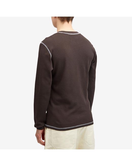 WOOD WOOD Brown Emil Waffle Long Sleeve T-Shirt for men