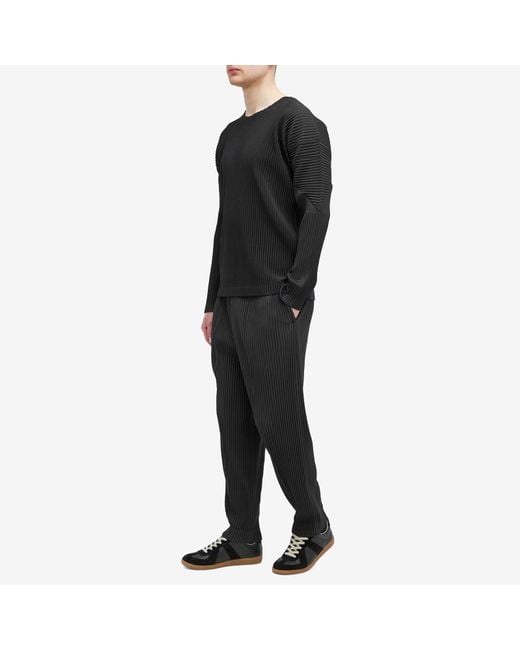 Homme Plissé Issey Miyake Gray Pleated Compleat Trousers for men