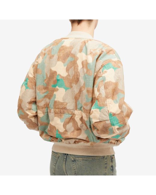 Acne Green Oleary Camouflage Bomber Jacket for men