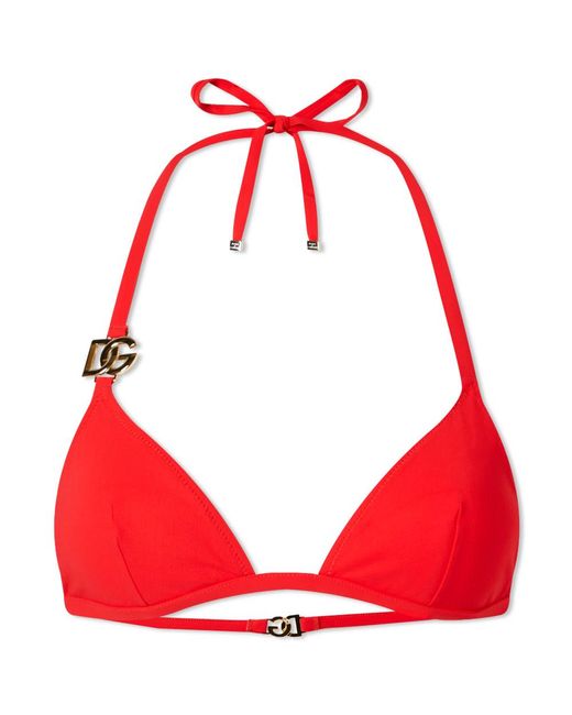 Dolce & Gabbana Tanga Logo Bikini in Red | Lyst