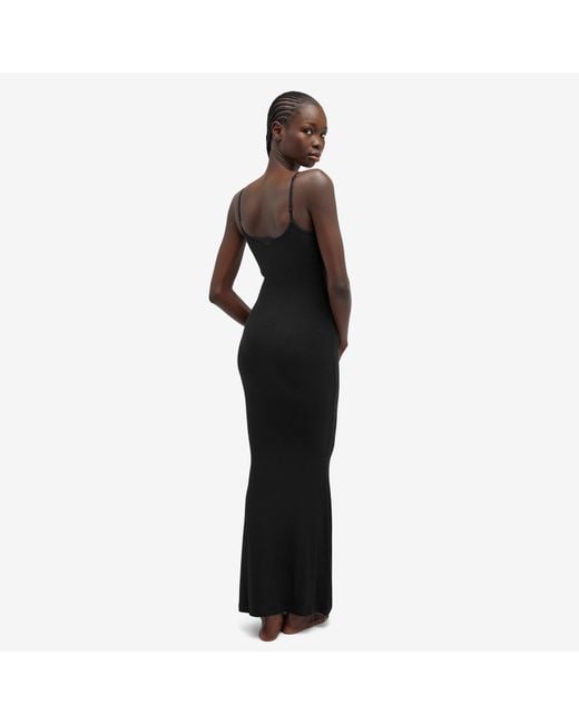 Skims Black Soft Lounge Long Slip Dress