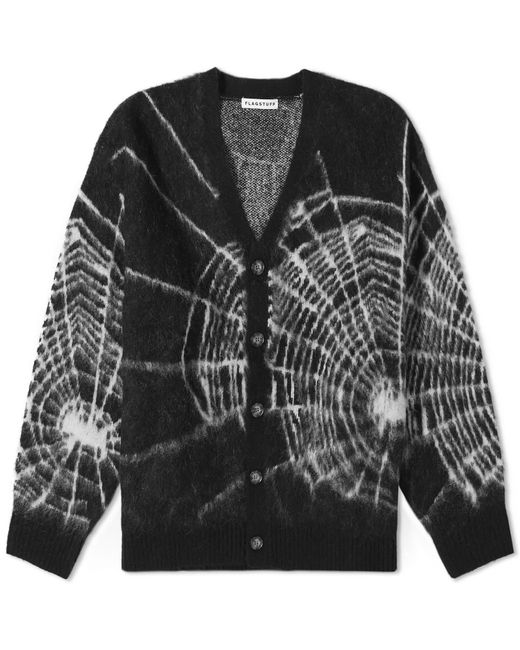 Flagstuff Spider Web Mohair Cardigan in Black for Men | Lyst