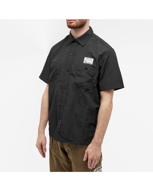 Human Made Black Short Sleeve Camping Shirt for men