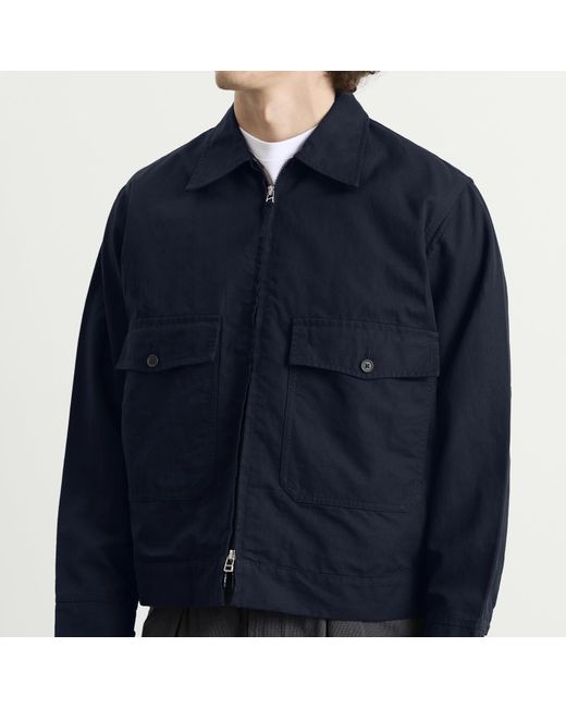 Universal Works Blue Linen Slub Weave S130 Jacket for men