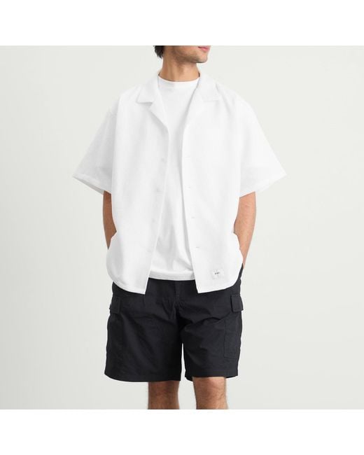 (w)taps White Cotton Ripstop Vacation Shirt for men