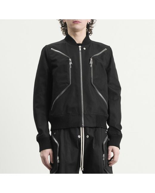Rick Owens Black Heizer Flight Bomber Jacket for men