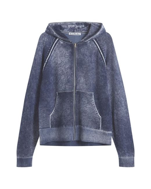 Acne Blue Kupiter Knitted Hoodie for men