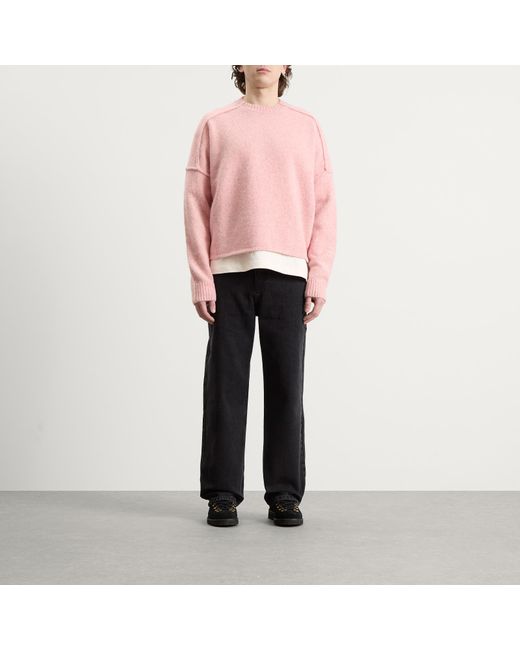 About Blank Pink Exposed Mock Neck Jumper for men