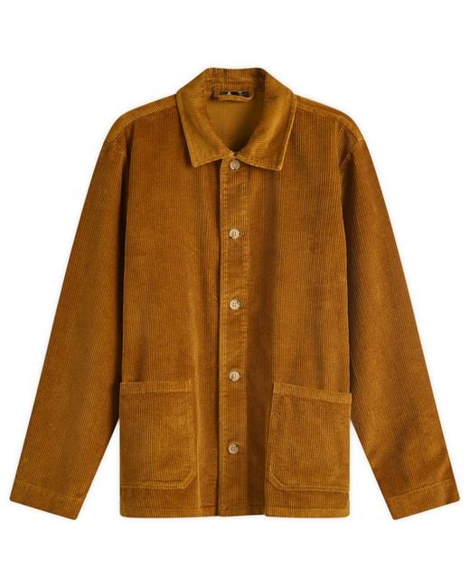 A.P.C. Brown Kerlouan Corduroy Chore Jacket for men