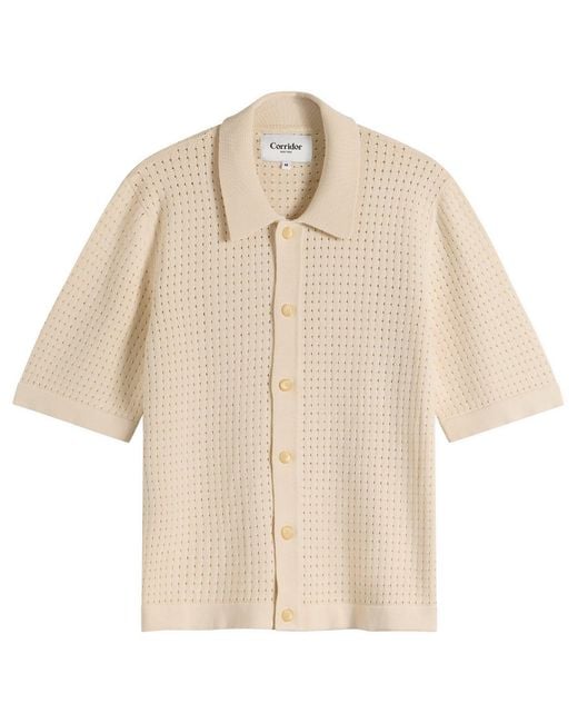 Corridor NYC Natural Pointelle Knit Shirt for men