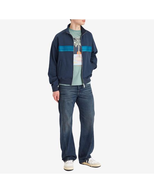 Lanvin Blue Curb Zipped Track Jacket for men