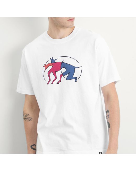 by Parra White The Zoomies T-Shirt for men