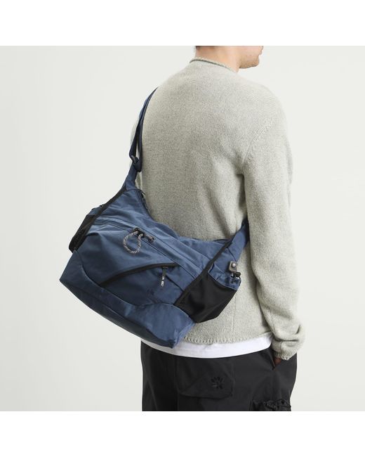 F/CE Blue Textured Twill 2-Way Shoulder Bag