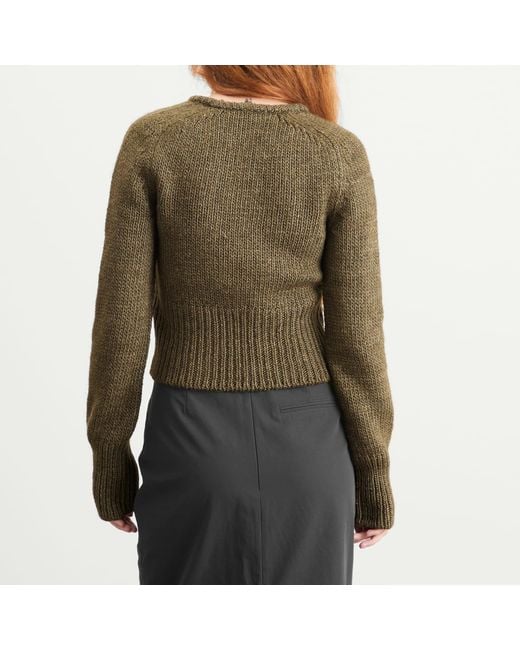Our Legacy Green Sharp V-Neck Jumper