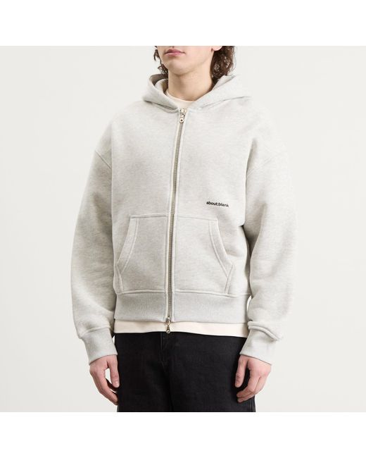 About Blank White Box Zip Hoodie for men