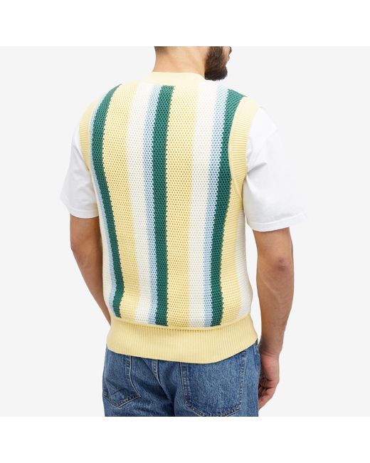 Autry Green Multi Stripe Knit Vest for men