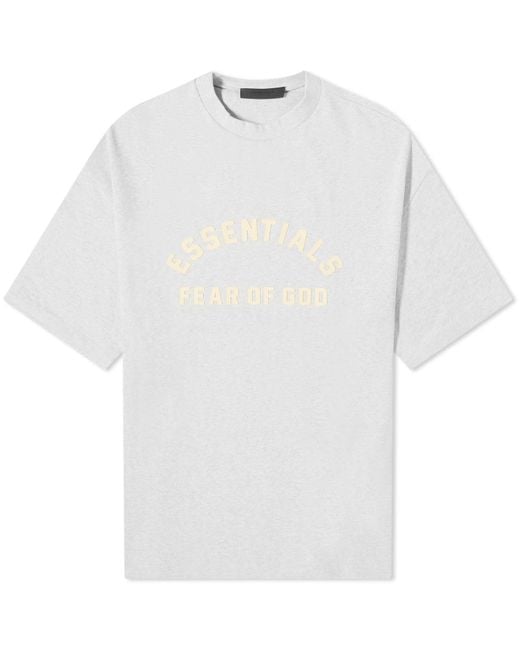 Fear Of God White Spring Printed Logo T-Shirt for men