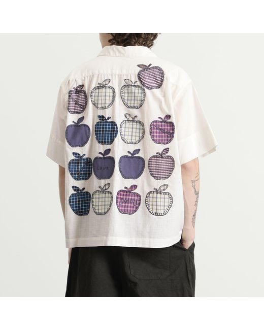 STORY mfg. White Hand Applique Greetings Shirt for men