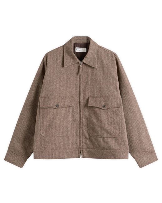 Universal Works Brown Wool Herringbone S130 Jacket for men