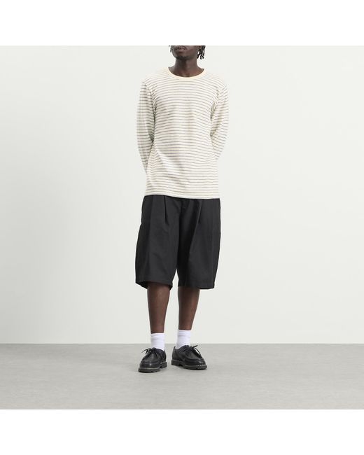 Folk White Long Sleeve Textured Stripe T-Shirt for men
