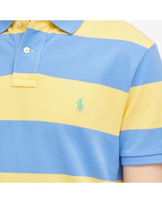 Polo Ralph Lauren Blue Block Stripe Polo Shirt for men