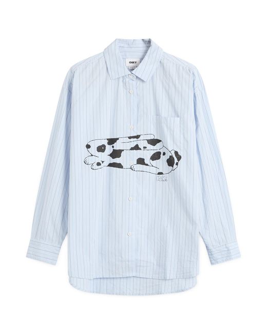 Obey Blue Beverly Graphic Long Sleeve Shirt