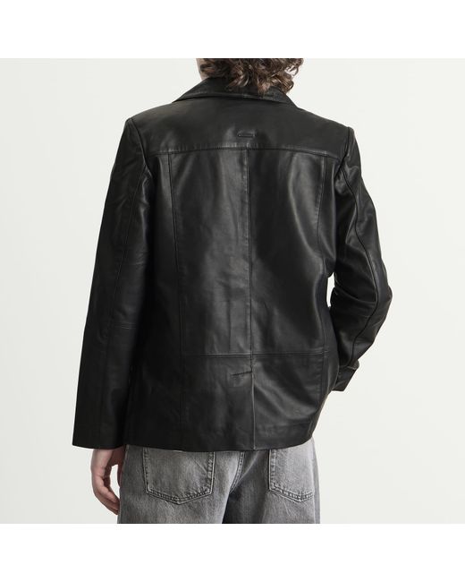 Deadwood Black Stanley Leather Blazer for men