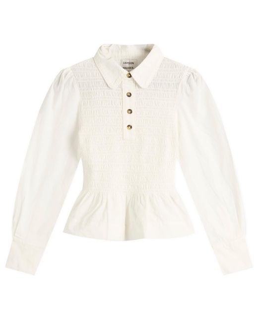 Damson Madder White Hazel Shirred Shirt