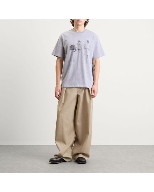 J.W. Anderson Purple Cafe Scene Printed T-Shirt for men