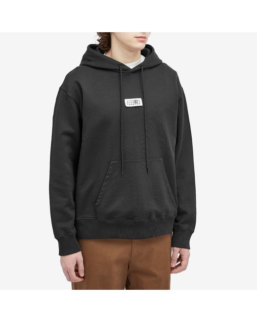 MM6 by Maison Margiela Black Numbers Patch Logo Hoodie for men