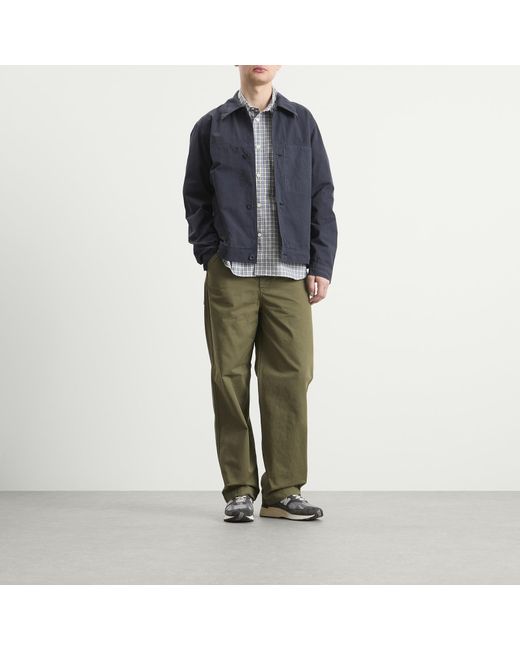 Norse Projects Blue Arresskov Compact Cotton Shirt Jacket for men