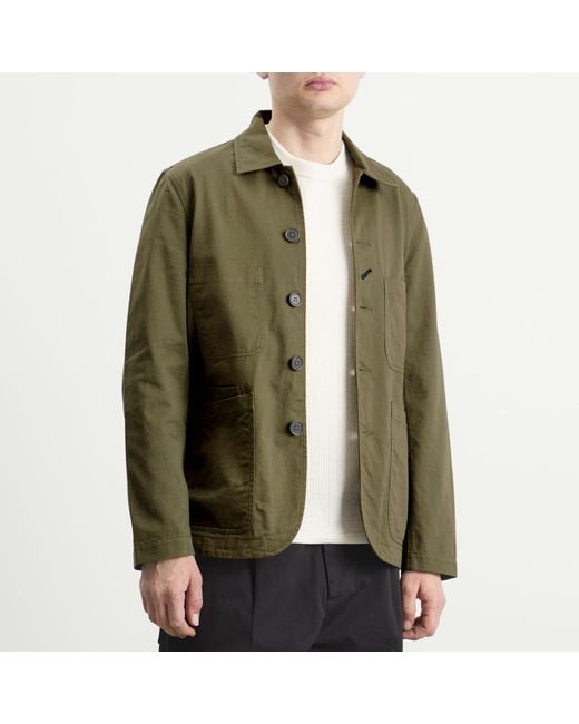 Universal Works Green Twill Bakers Jacket for men