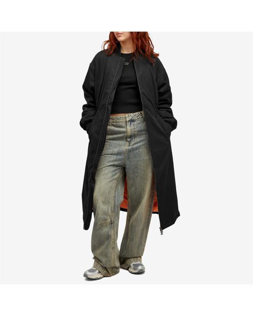 Daily Paper Black Oversized Long Bomber Jacket