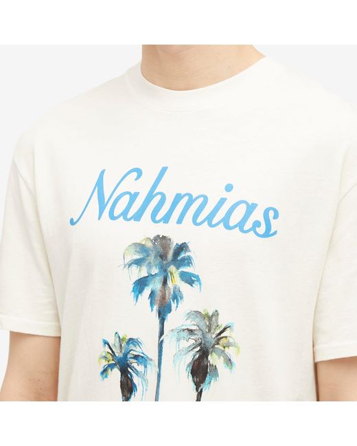 NAHMIAS Blue Palm Tree Coast T-Shirt for men