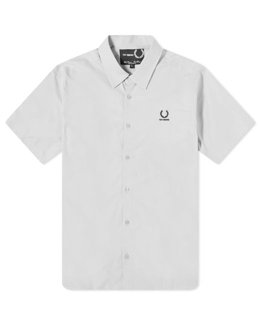 Fred Perry White X Raf Simons Embroidered Short Sleeve Shirt for men