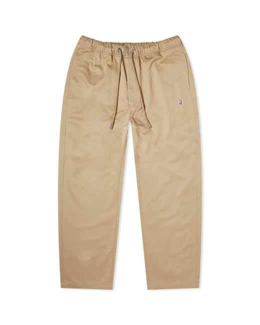 A Bathing Ape Natural One Point Easy Chino Pants for men