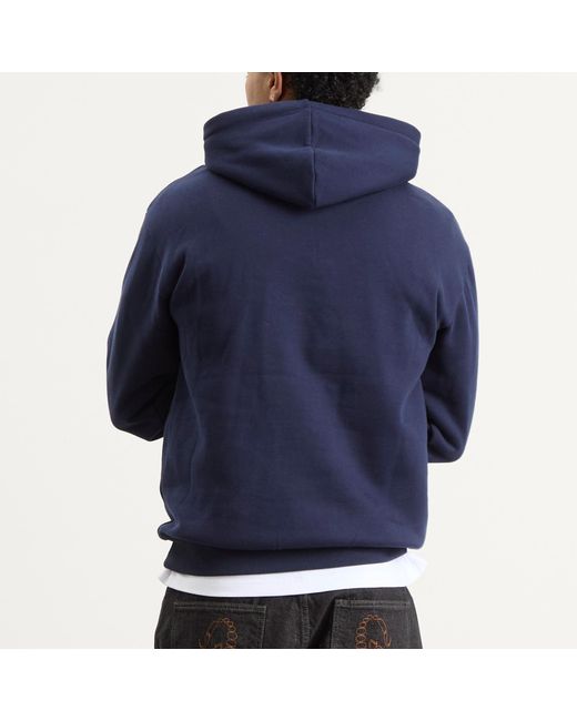 Butter Goods Blue Plaid Logo Applique Hoodie for men