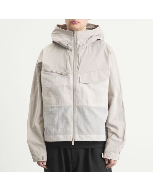 Y-3 Gray Cotton Blend Hooded Jacket for men